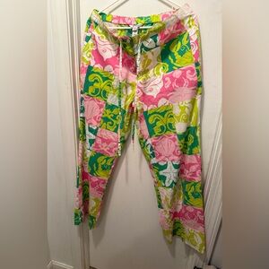 Lilly Pulitzer Pink and Green Patchwork Pants